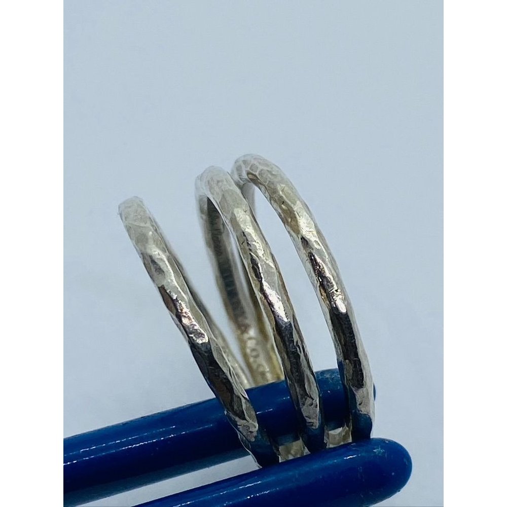 Excellent Authentic Tiffany & Co Paloma Picasso Hammered Bands Size 7